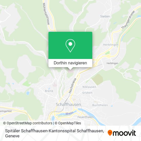 Spitäler Schaffhausen-Kantonsspital Schaffhausen Karte