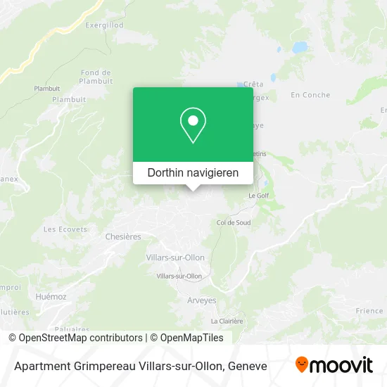 Apartment Grimpereau Villars-sur-Ollon Karte