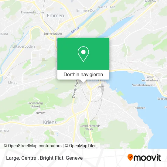 Large, Central, Bright Flat Karte