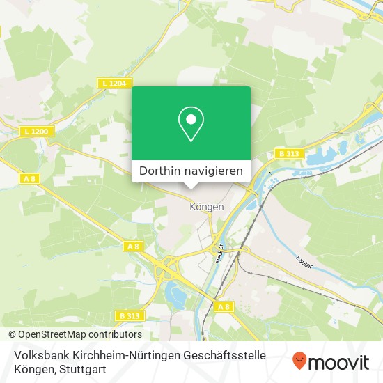 Volksbank Kirchheim-Nürtingen Geschäftsstelle Köngen Karte