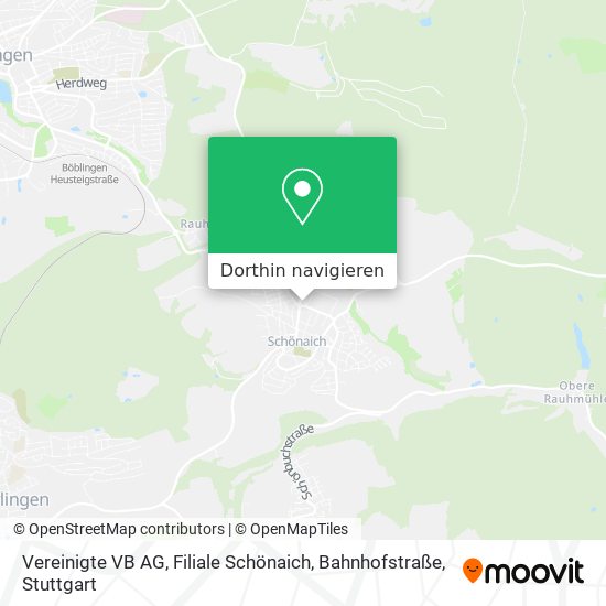 Vereinigte VB AG, Filiale Schönaich, Bahnhofstraße Karte