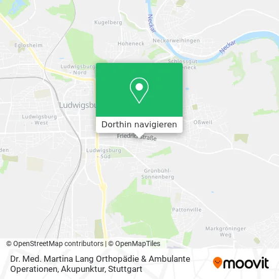 Dr. Med. Martina Lang Orthopädie & Ambulante Operationen, Akupunktur Karte