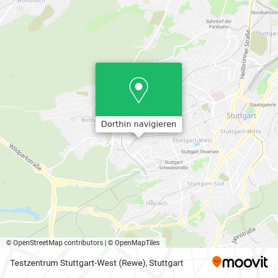 Testzentrum Stuttgart-West (Rewe) Karte