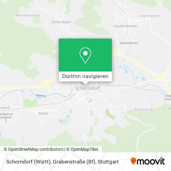 Schorndorf (Württ), Grabenstraße (Bf) Karte