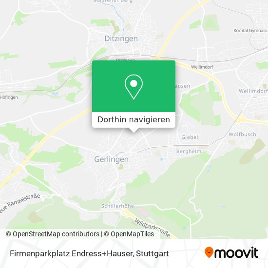 Firmenparkplatz Endress+Hauser Karte
