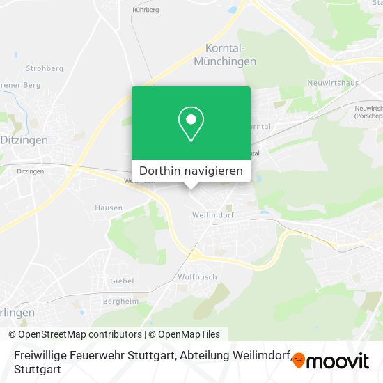 Freiwillige Feuerwehr Stuttgart, Abteilung Weilimdorf Karte