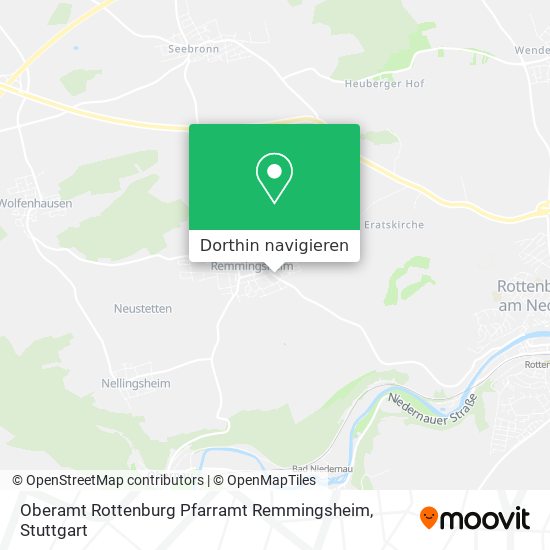 Oberamt Rottenburg Pfarramt Remmingsheim Karte