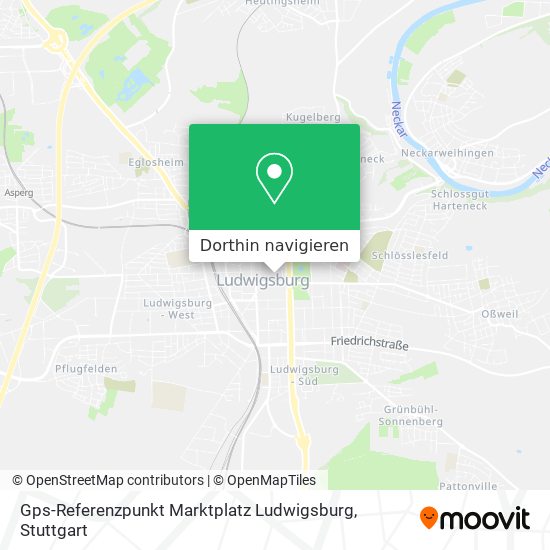 Gps-Referenzpunkt Marktplatz Ludwigsburg Karte