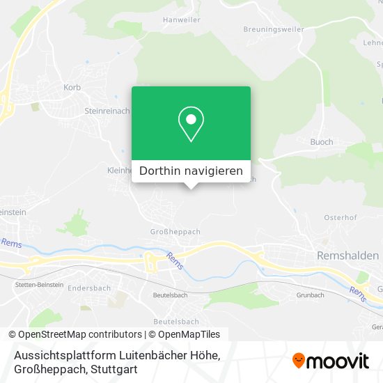Aussichtsplattform Luitenbächer Höhe, Großheppach Karte