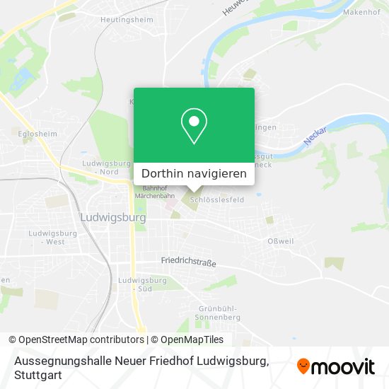 Aussegnungshalle Neuer Friedhof Ludwigsburg Karte