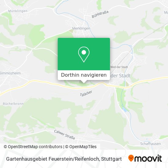 Gartenhausgebiet Feuerstein / Reifenloch Karte