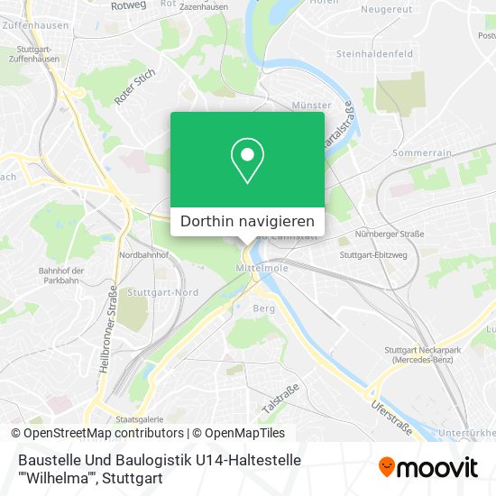Baustelle Und Baulogistik U14-Haltestelle ""Wilhelma"" Karte
