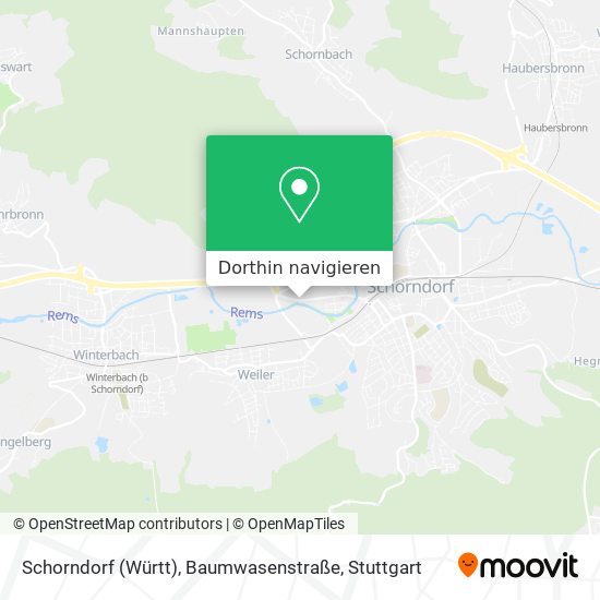 Schorndorf (Württ), Baumwasenstraße Karte