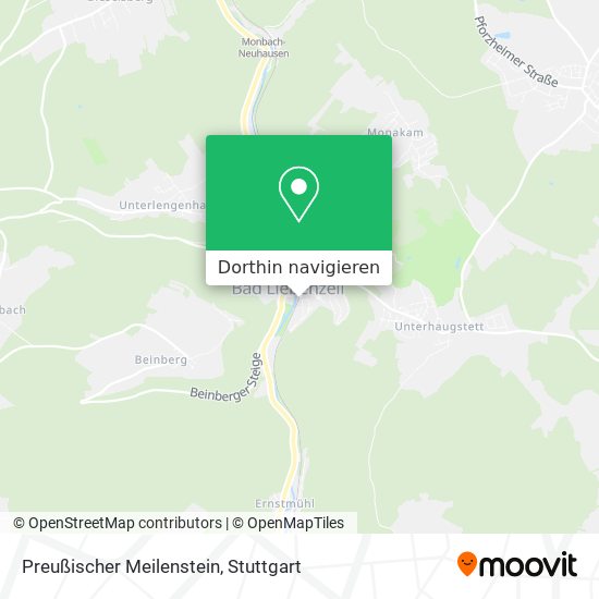 Preußischer Meilenstein Karte