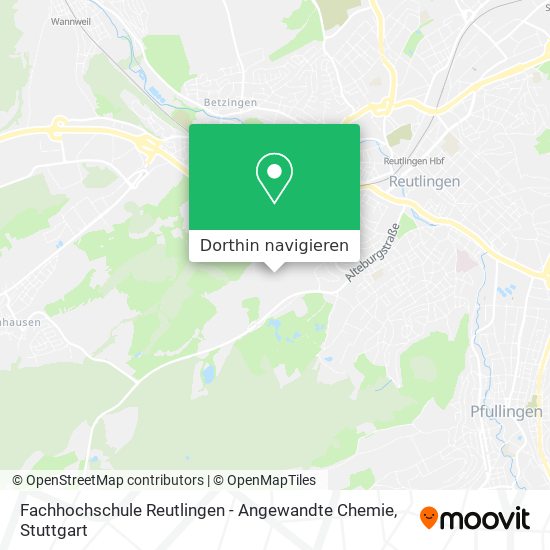 Fachhochschule Reutlingen - Angewandte Chemie Karte