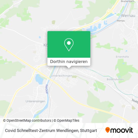 Covid Schnelltest-Zentrum Wendlingen Karte