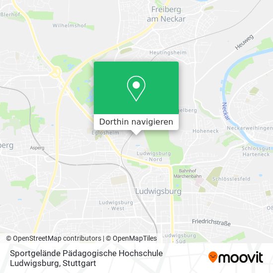 Sportgelände Pädagogische Hochschule Ludwigsburg Karte
