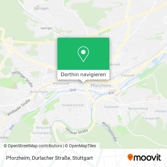 Pforzheim, Durlacher Straße Karte