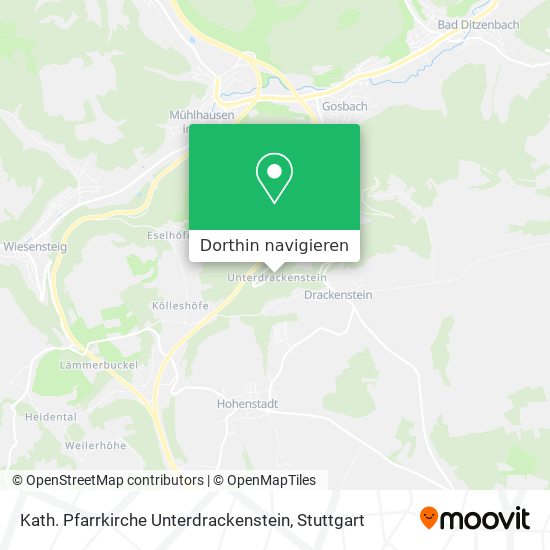 Kath. Pfarrkirche Unterdrackenstein Karte