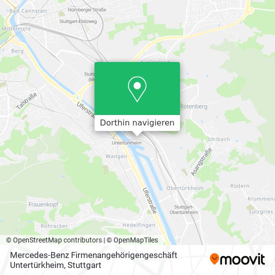 Mercedes-Benz Firmenangehörigengeschäft Untertürkheim Karte