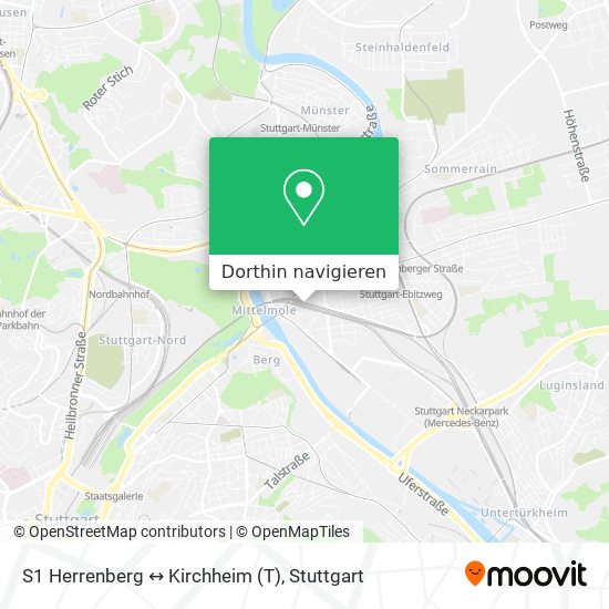 S1 Herrenberg ↔ Kirchheim (T) Karte