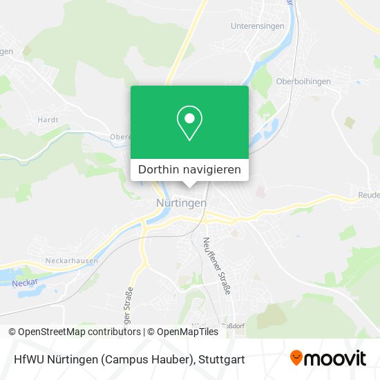 HfWU Nürtingen (Campus Hauber) Karte