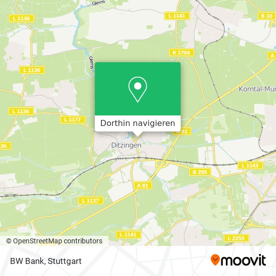 Wie Komme Ich Zu Bw Bank In Ditzingen Mit Dem Bus Der U Bahn Oder Der S Bahn Moovit