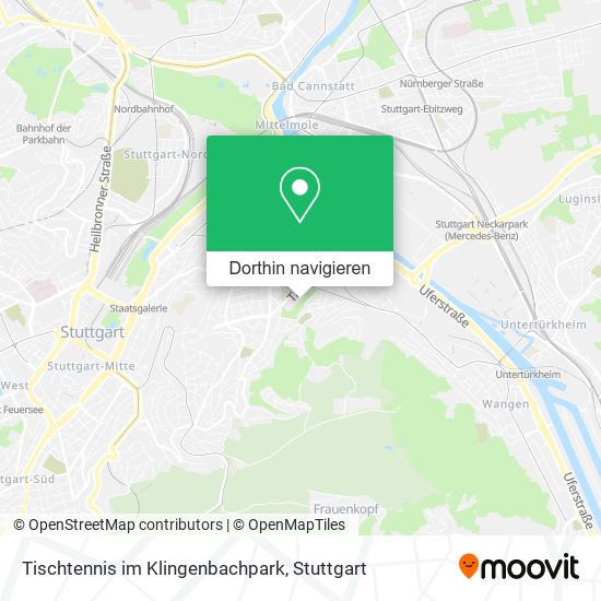 Tischtennis im Klingenbachpark Karte