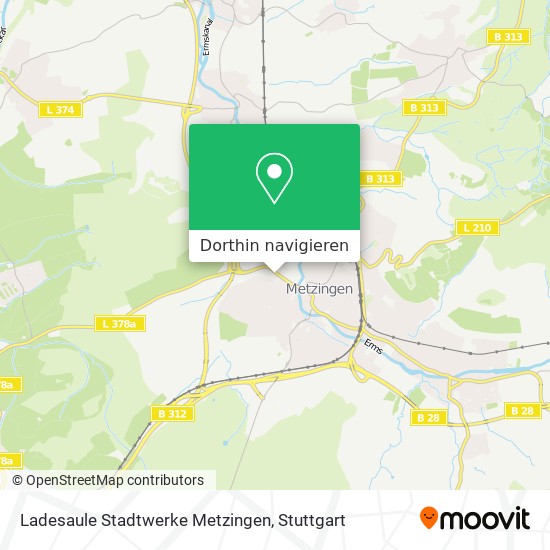 Ladesaule Stadtwerke Metzingen Karte