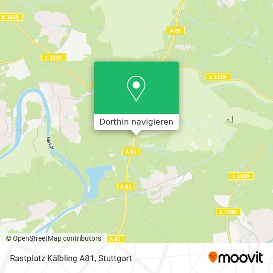 Rastplatz Kälbling A81 Karte