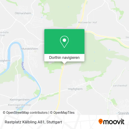 Rastplatz Kälbling A81 Karte