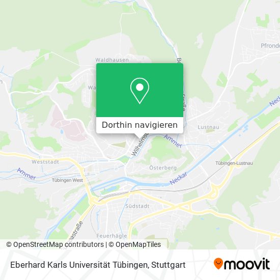 Eberhard Karls Universität Tübingen Karte