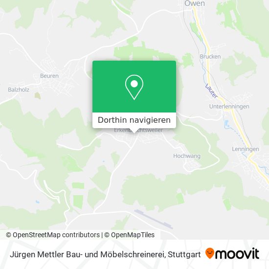 Jürgen Mettler Bau- und Möbelschreinerei Karte