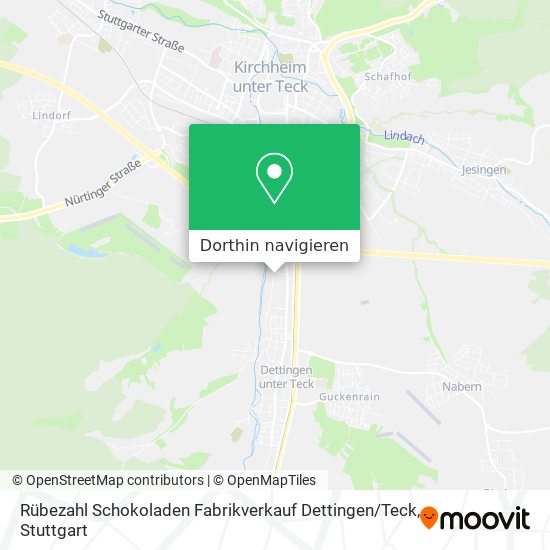 Rübezahl Schokoladen Fabrikverkauf Dettingen / Teck Karte
