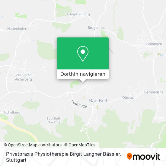 Privatpraxis Physiotherapie Birgit Langner Bässler Karte