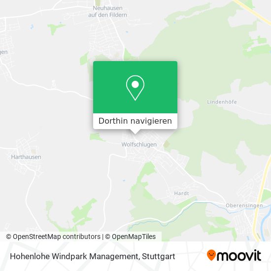 Hohenlohe Windpark Management Karte