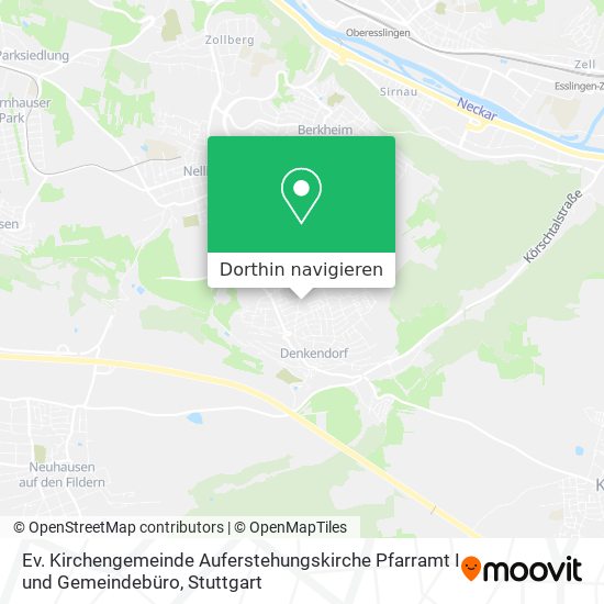 Ev. Kirchengemeinde Auferstehungskirche Pfarramt I und Gemeindebüro Karte