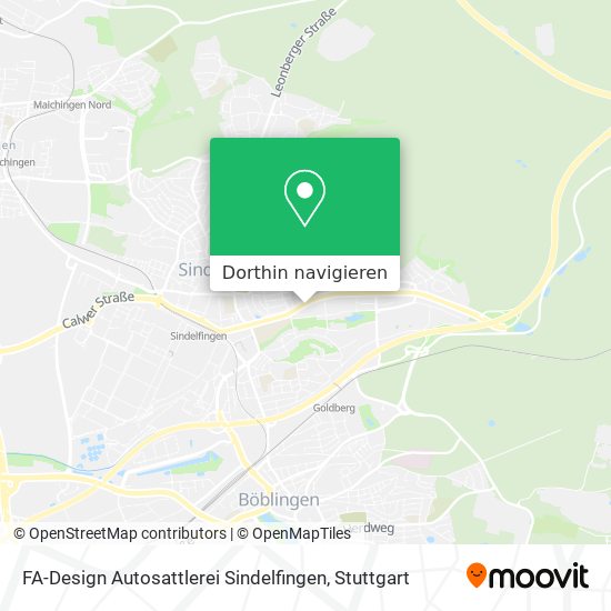 FA-Design Autosattlerei Sindelfingen Karte