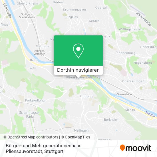 Bürger- und Mehrgenerationenhaus Pliensauvorstadt Karte