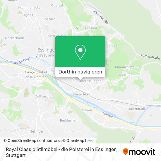 Royal Classic Stilmöbel - die Polsterei in Esslingen Karte