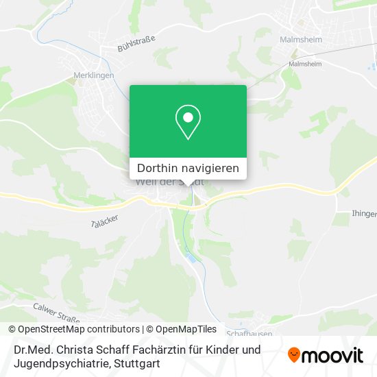 Dr.Med. Christa Schaff Fachärztin für Kinder und Jugendpsychiatrie Karte