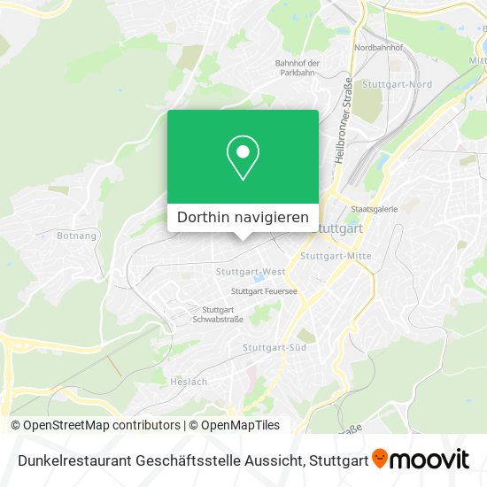 Dunkelrestaurant Geschäftsstelle Aussicht Karte