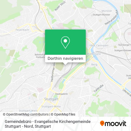 Gemeindebüro - Evangelische Kirchengemeinde Stuttgart - Nord Karte