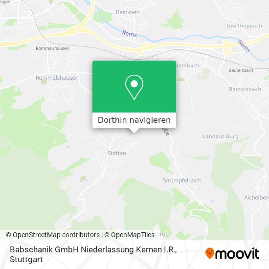 Babschanik GmbH Niederlassung Kernen I.R. Karte