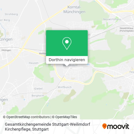 Gesamtkirchengemeinde Stuttgart-Weilimdorf Kirchenpflege Karte