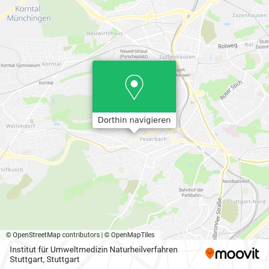 Institut für Umweltmedizin Naturheilverfahren Stuttgart Karte