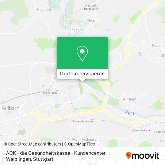 AOK - die Gesundheitskasse - Kundencenter Waiblingen Karte