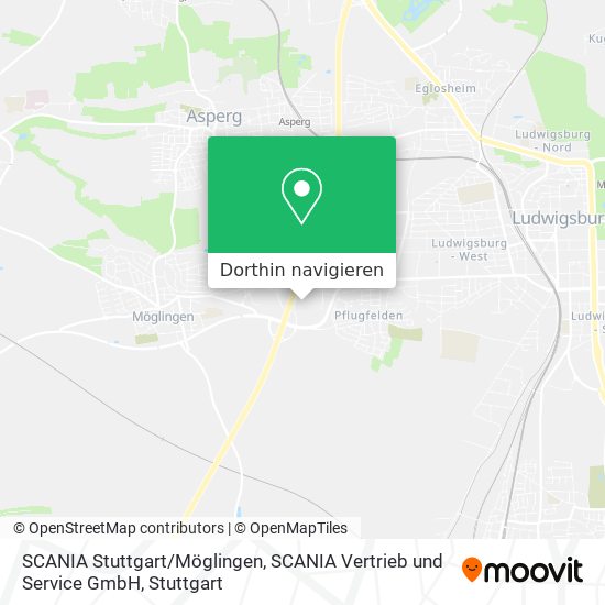 SCANIA Stuttgart / Möglingen, SCANIA Vertrieb und Service GmbH Karte