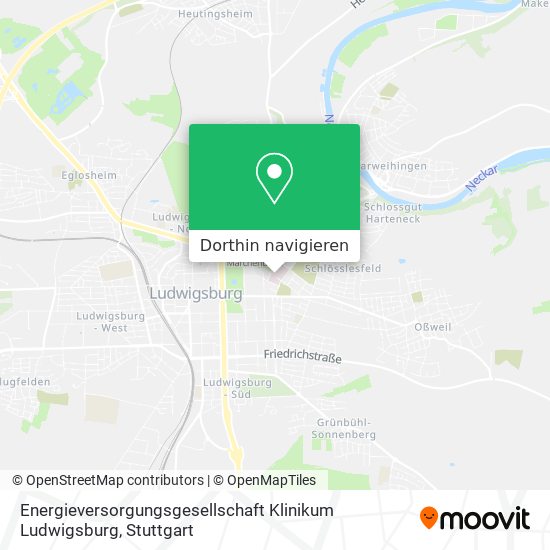 Energieversorgungsgesellschaft Klinikum Ludwigsburg Karte