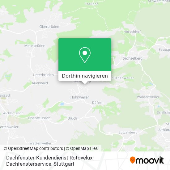 Dachfenster-Kundendienst Rotovelux Dachfensterservice Karte